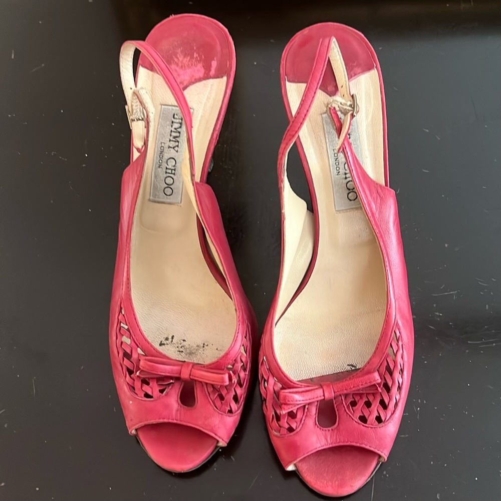 Jimmy Choo peep toe pumps